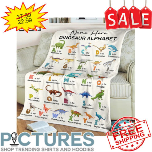 Personalized Dinosaur Alphabet Baby Custom name blanket