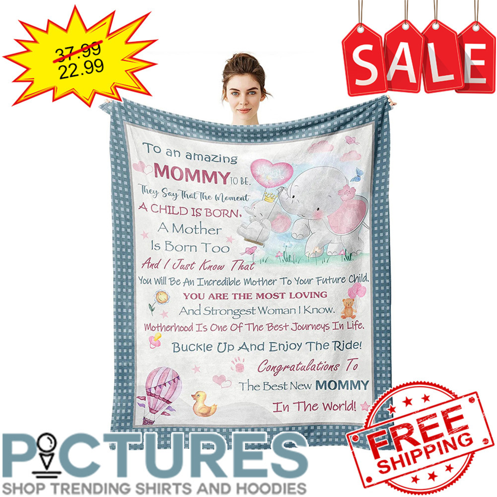 Personalized Elephant To an amazing mommy custom Mother's day blanket