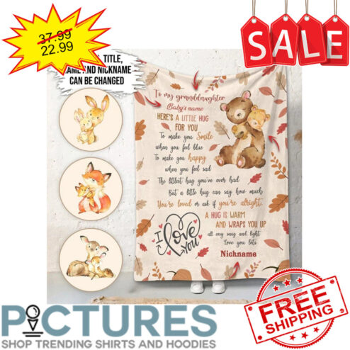 Personalized Bear mom to my granddaughter custom name blanket