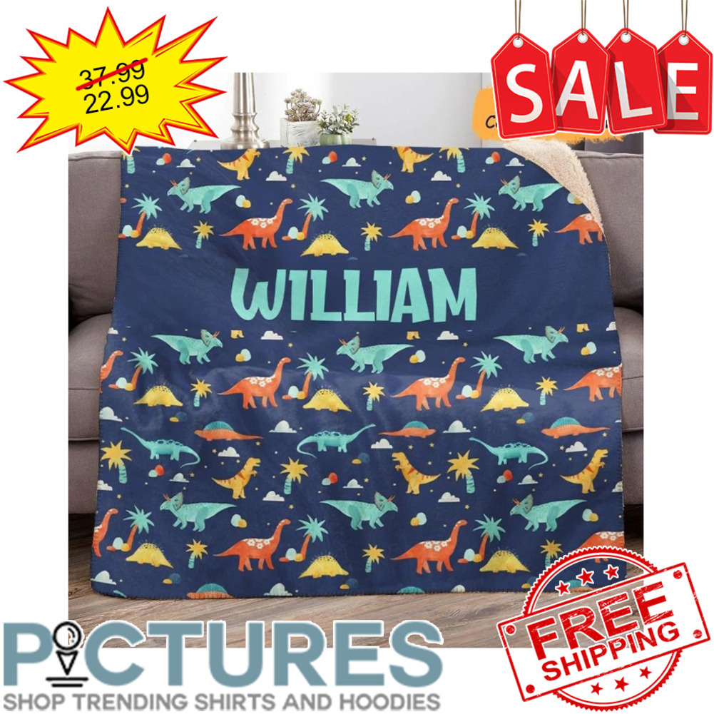 Personalized Dinosaurus Custom name blanket