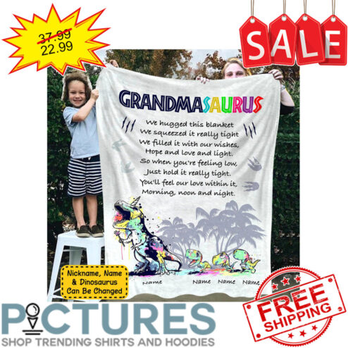 Personalized Grandmasaurus custom name kids blanket