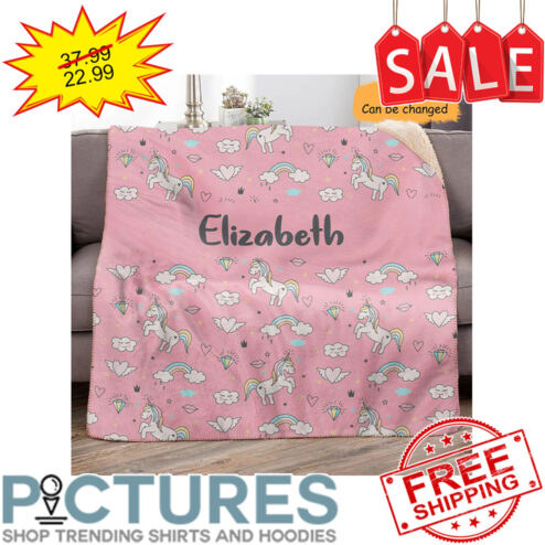 Personalized Unicorn Custom Name Kid Blanket