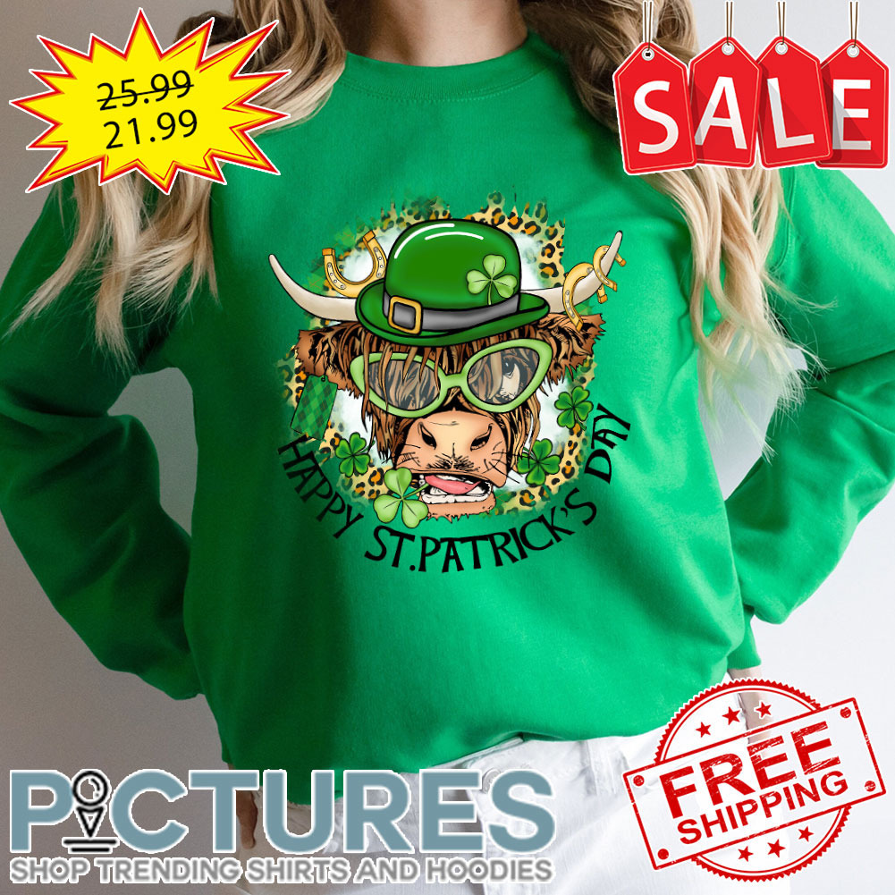 Cow Leopard Irish Lucky Shamrocks Happy St Patrick's day shirt