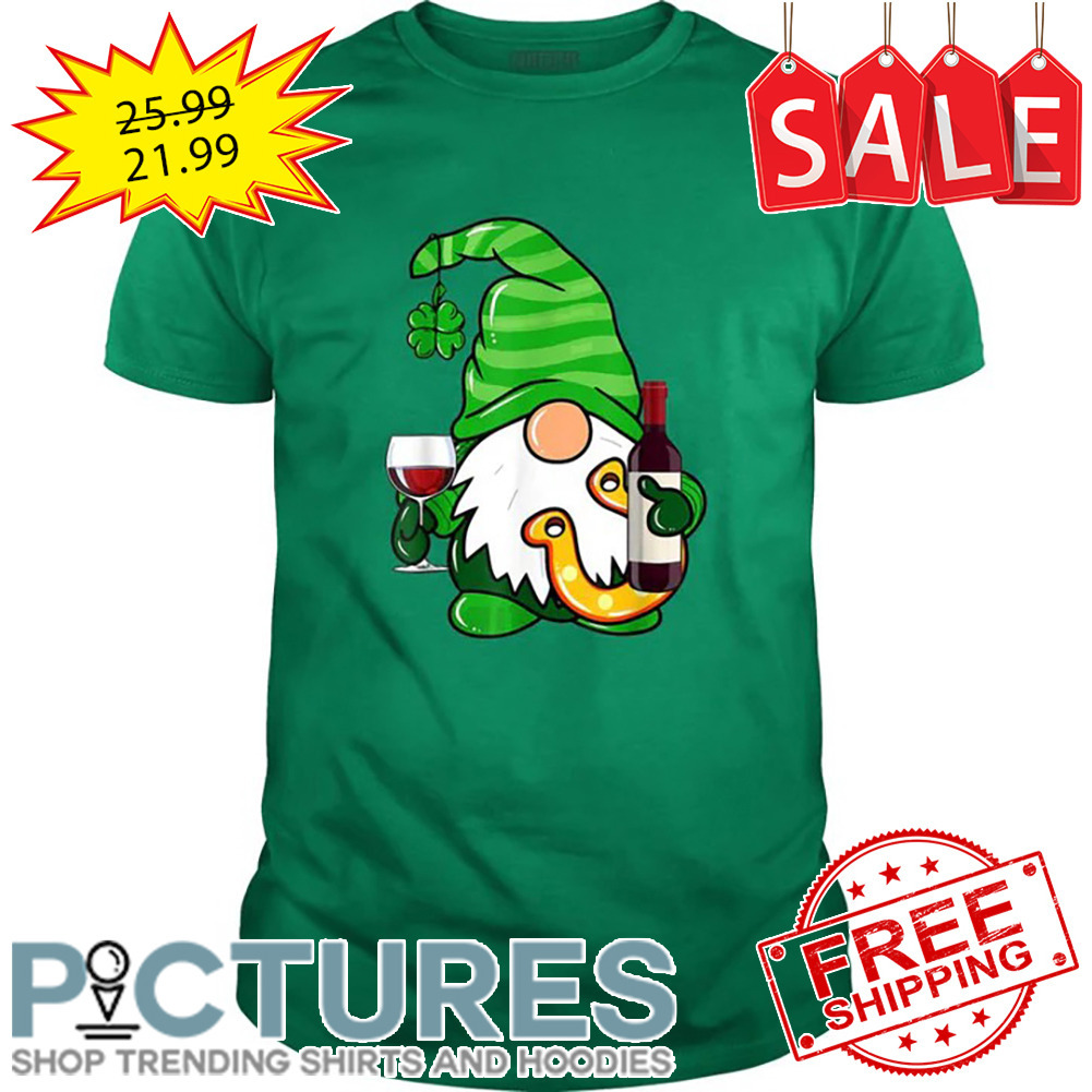 Gnome Drinks Wine Shamrock Shenanigans St Patrick's day shirt