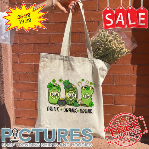 Beers Drink Drank Drunk Irish Green Shamrocks St Patrick's Day Tote Bag