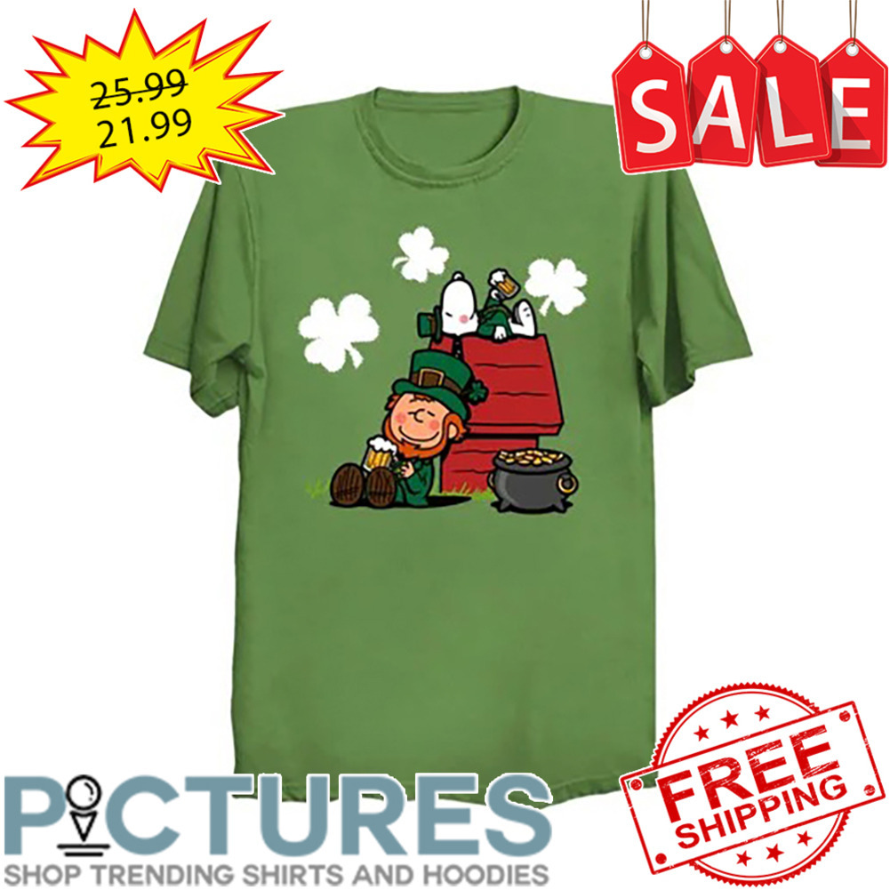 Charlie Brown and Snoopy Drink Beer St Patrick's day shirt