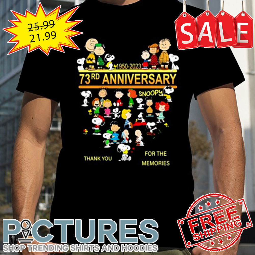 Peanuts Characters 1950-2023 73rd Anniversary Thank You For The Memories shirt