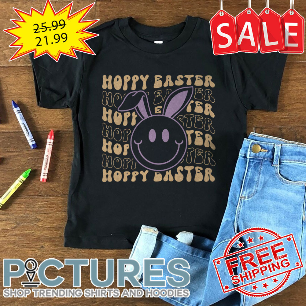 Smiley Bunny Hoppy Easter Day Retro Vintage shirt
