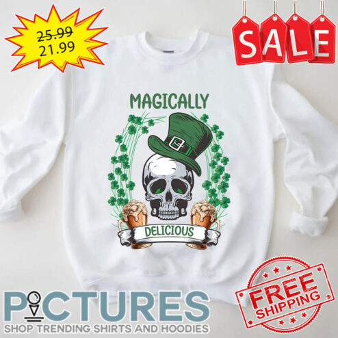 Skull Beers Magically Delicious Shamrocks Irish Green St Patrick's Day shirt