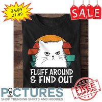 Cat fluff around and find out retro sunset vintage shirt