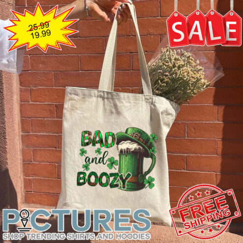 Beer Bad And Boozy Shamrocks St Patrick's Day Tote Bag