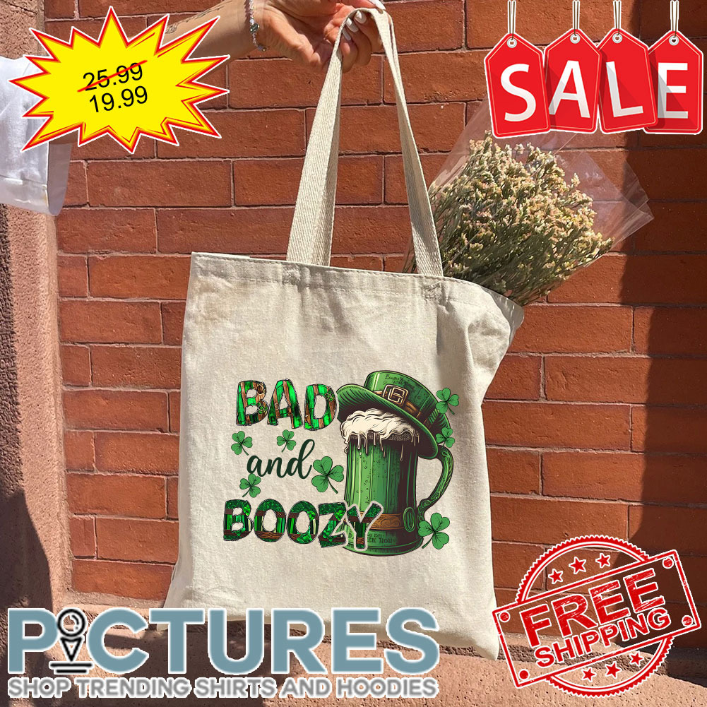 Beer Bad And Boozy Shamrocks St Patrick's Day Tote Bag