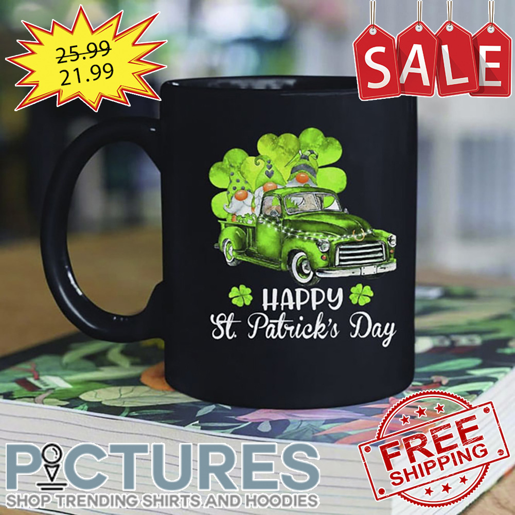 Buffalo Plaid Truck Irish Shamrock Happy St Patrick's Day mug