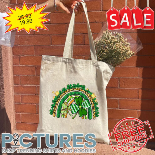 Shamrock Rainbow Leopard St Patrick's Day Tote Bag