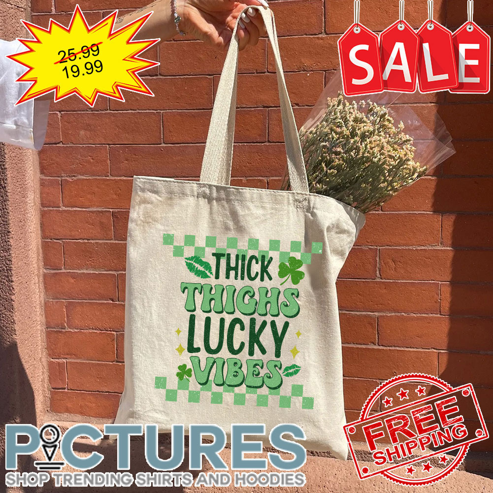 Shamrock Thick Thighs Lucky Vibes St Patrick's Day Tote Bag
