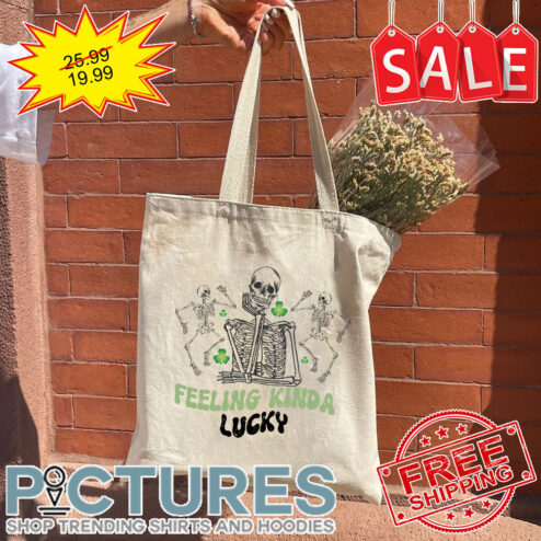 Skeleton Feeling Kinda Lucky St Patrick's Day Tote Bag