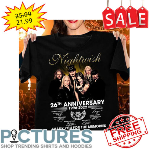 Nightwish 26th Anniversary 1996-2022 Thank You For The Memories Signatures shirt