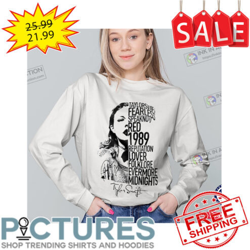 Taylor Albums Lyrics Music Signature Shirt