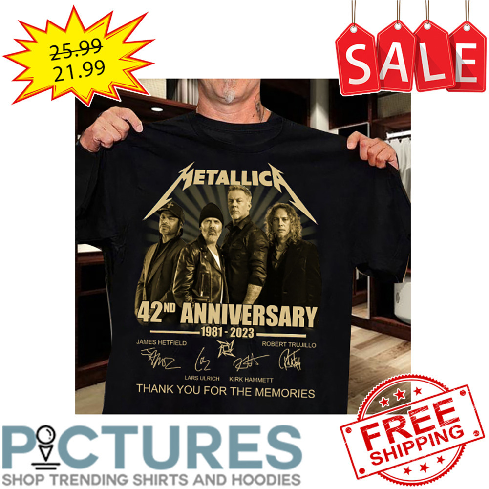 Metallica 42nd Anniversary 1981-2023 Thank You For The Memories Signatures shirt