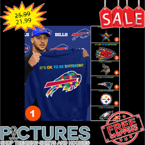 NFL Teams It's OK To Be Different Autism Shirt