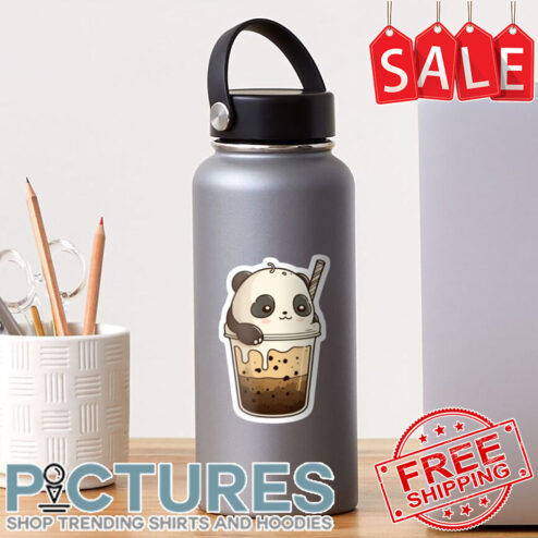 Panda Relaxing in Boba Sticker