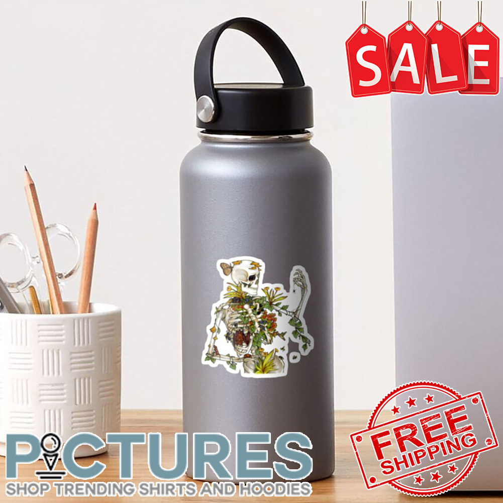 Skeleton And Floral Bones and Botany Sticker