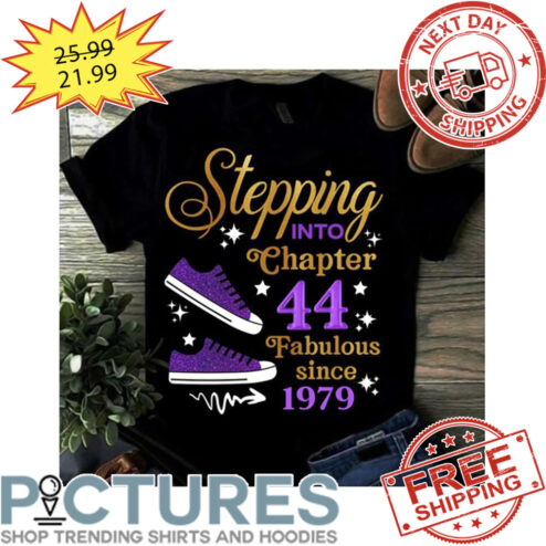 Shoes Stepping Into Chapter 44 Fabulous Since 1979 Purple Glitter shirt