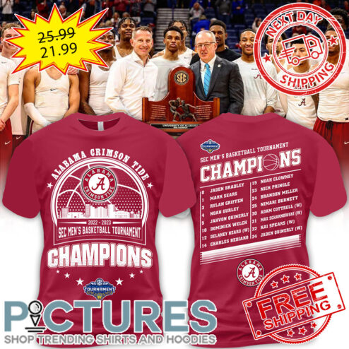 Alabama Crimson Tide 2022-2023 SEC Men's Basketball Tournament Champions NCAA shirt