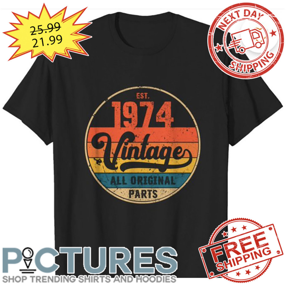 EST 1975 Vintage All Original Parts Retro Sunset Vintage shirt