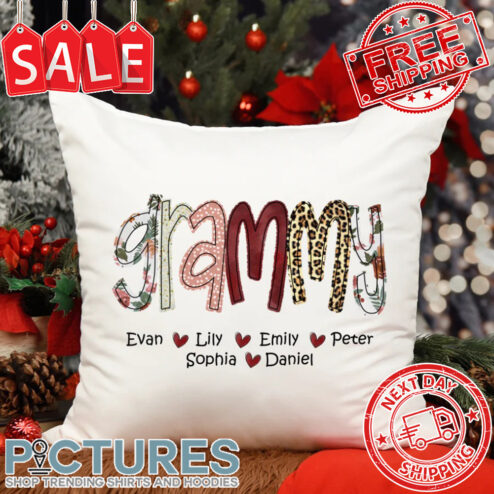 Personalized Grammy Custom Name Grandkids Mother's Day Canvas Pillow