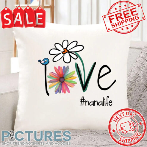 Personalized Love Nana Life Flower Art Mother's Day Canvas Pillow