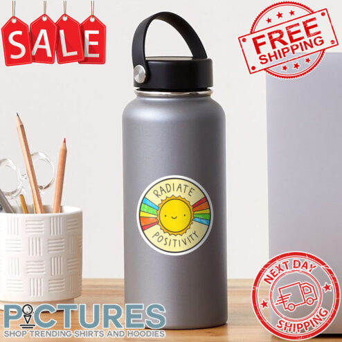 Sunset Radiate Positivity LGBTQ Retro Vintage Stickers