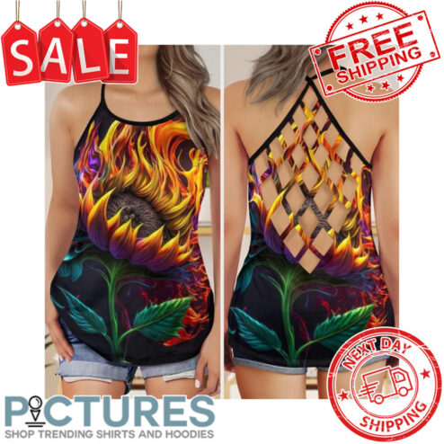 Sunflower Fire Colorful Criss Cross Open Back Tank