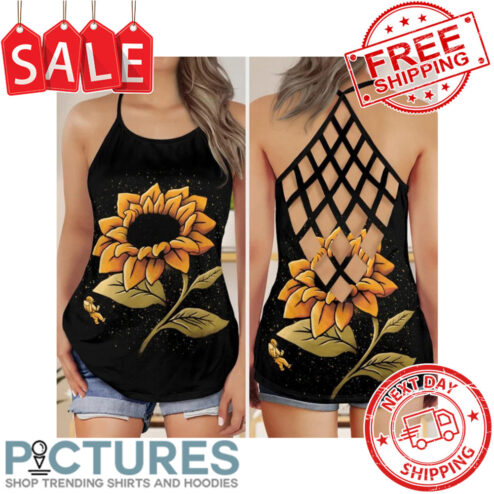 Sunflower Galaxy Night Criss Cross Open Back Tank