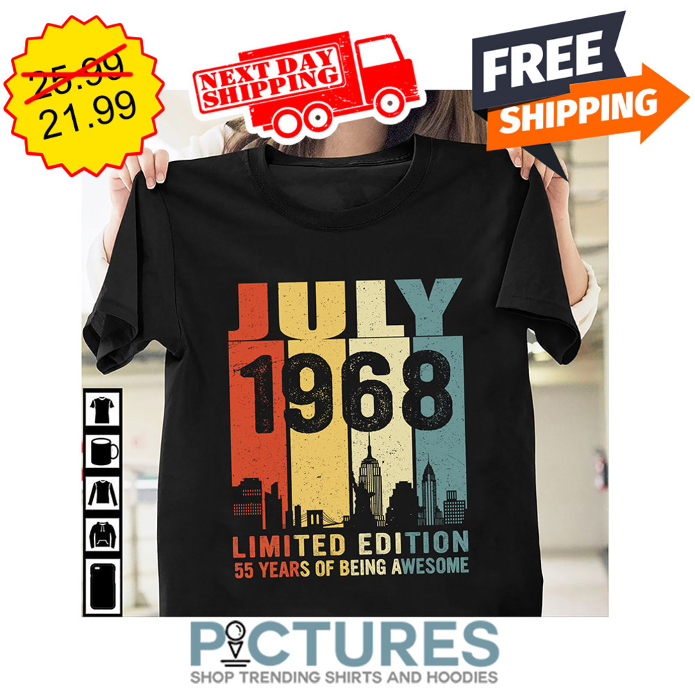 Personalized July 1968 Limited Edition 55 Years Of Being Awesome Retro Vintage shirt