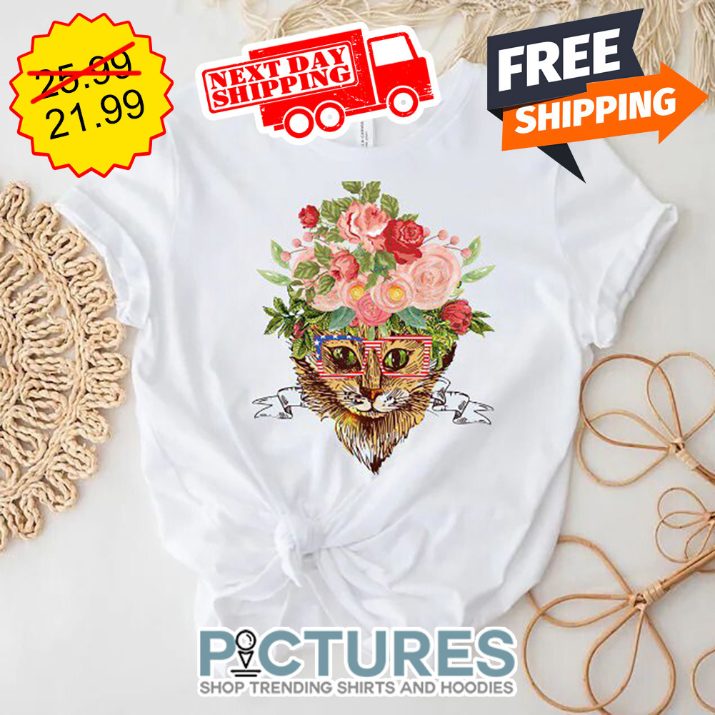 Floral Kitty Vintage Art shirt