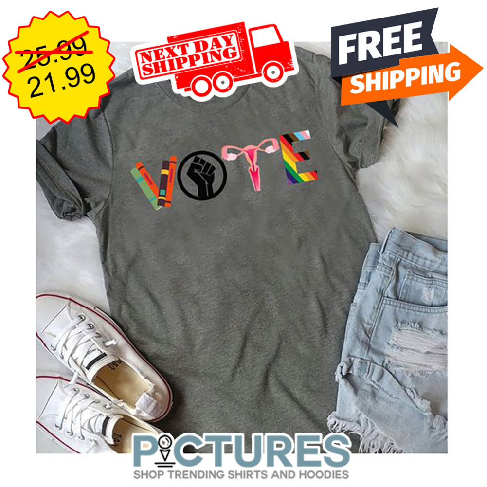 Vote Book Uterus LGBTQ BLM shirt