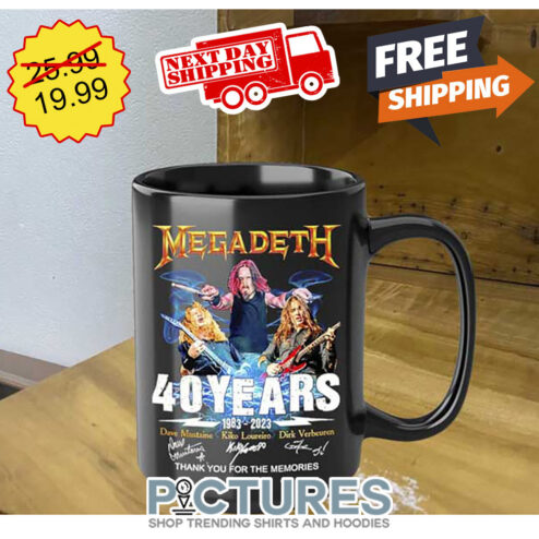 Megadeth 40 Years 1982-2023 Thank You For The Memories Signatures mug