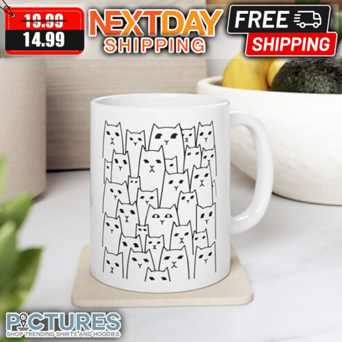 Seamless Pattern With Funny Cats mug