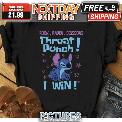 Stitch Rock Paper Scissors Throat Punch I Win shirt