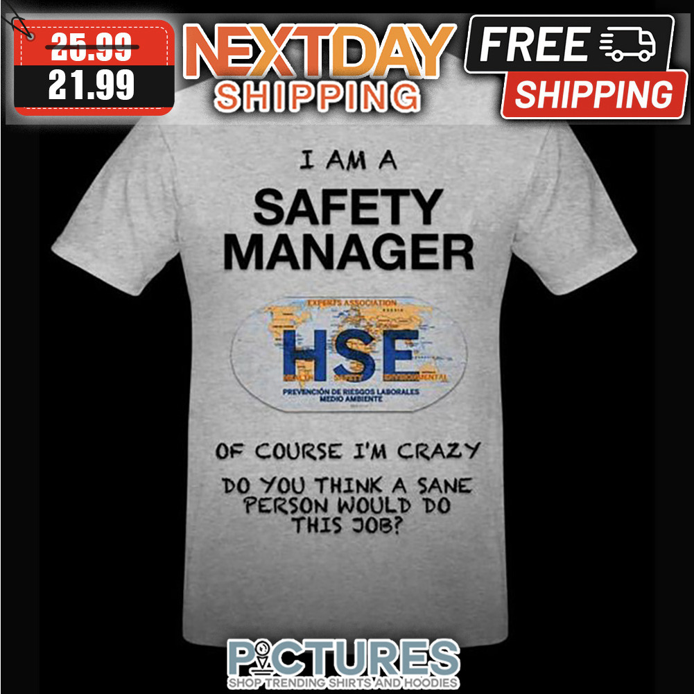 I Am A Safety Manager HSE Of Course I'm Crazy Do You Think A Sane Person Would Do This Job shirt