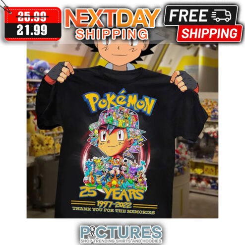 Pokemon 25 Years 1997 2022 Thank You For The Memories shirt
