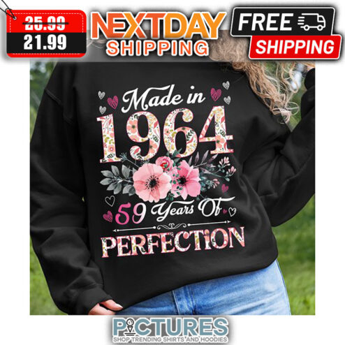 Floral Made In 1964 59 Years Of Perfection shirt