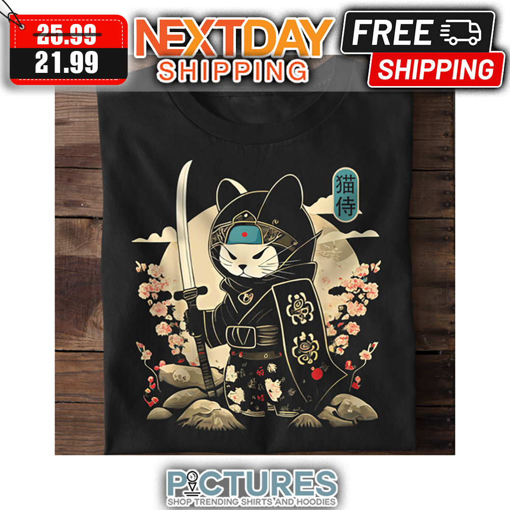 Cat Japan Samurai Katana shirt