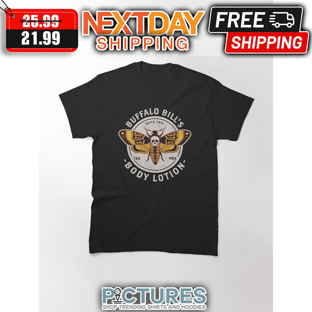 Buffalo Bill's Body Lotion Death's Head Moth Horror shirt