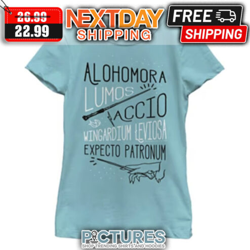 Alohomora Lumos Accio Wingardium Leviosa Expecto Patronum shirt