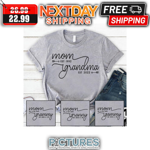 Personalized Mom Est 1992 Grandma Est 2022 Mother's Day shirt