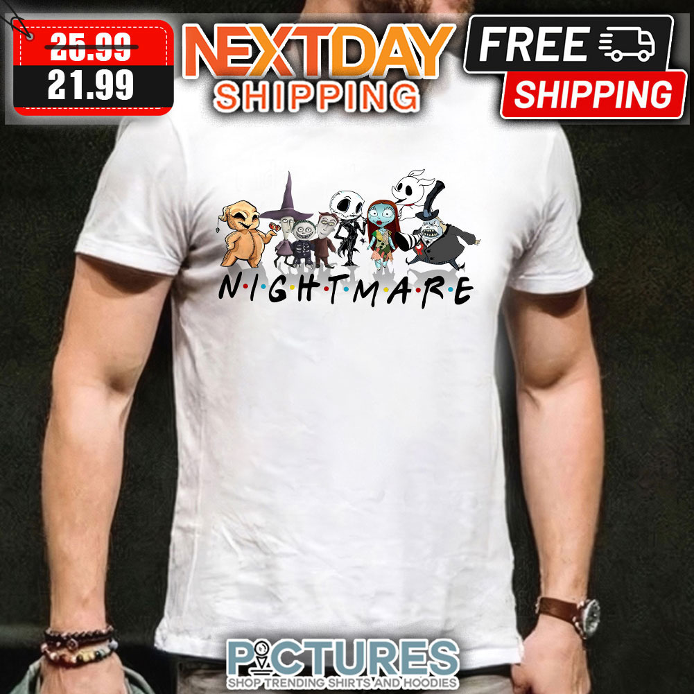 Nightmare Before Christmas Characters, Halloween Gift, Friends Nightmare Shirt, Jack And Sally With Friends, Halloween Party Shirt