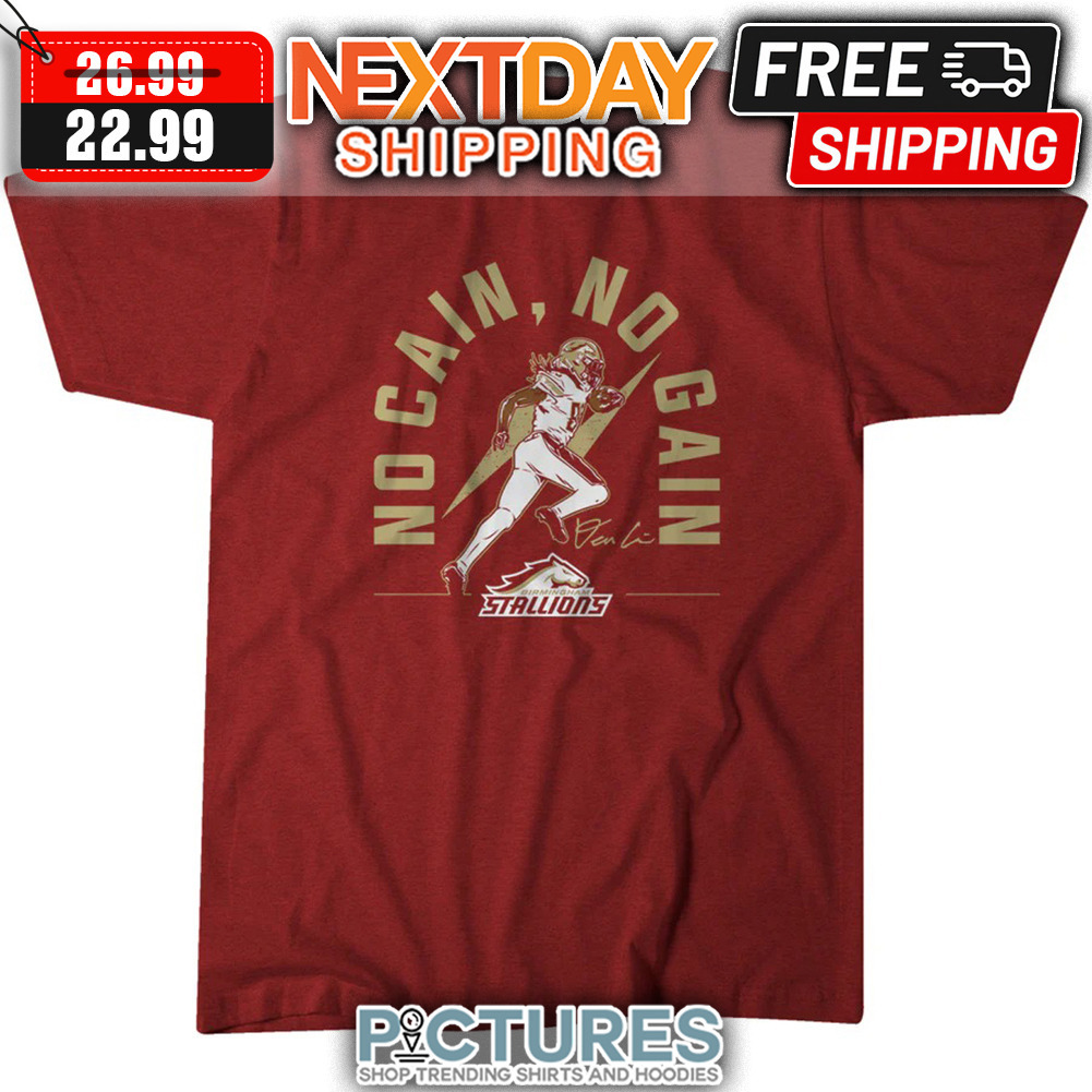 Deon Cain No Cain No Gain Birmingham Stallions USFL Siganture shirt