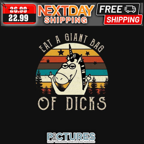 Unicorn Eat A Giant Bag Of Dicks Retro Sunset Vintage shirt